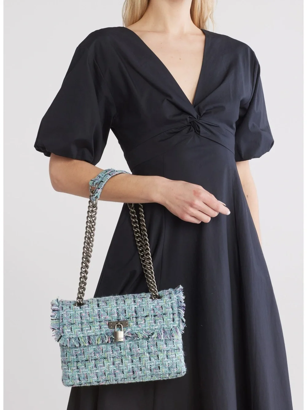Kurt Geiger London Brixton Tweed Lock Shoulder Bag